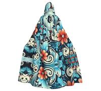 WZYCWB Retro Decorative Patterns Patterned Hooded Cape - Ideal Costume for Carnival/Festival Party Cosplay