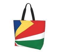 WZYCWB Reusable One Shoulder Shopping Bag, Flag of Seychelles Women One Shoulder Casual Tote Bag, Multipurpose Large Shopping Bag
