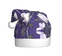 WZYCWB Rhododendron Illustration Prints Santa Hats - Ideal for Christmas Eve, New Year's Eve, and Holiday Parties - Festive Decorations