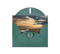 WZYCWB Rivers and plains Dark Green Printed Christmas cards, wedding invitations, exquisite envelope cards