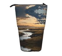 WZYCWB Rivers and Plains Retractable Storage Container for Pen Holders, Makeup Brush Holders, or Coin Drawstring Bags.