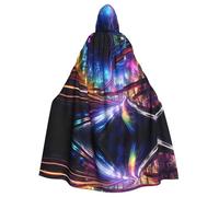 WZYCWB Roads of the Future Halloween hooded cape, a stylish adult cape perfect for carnivals, themed parties, and masquerades.