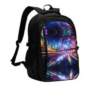 WZYCWB Roads of the Future Printed laptop backpack, business men's commuter backpack, computer bag with USB port charging