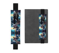 WZYCWB Roaring Dragon Printed Large-Capacity PVC Pen Holder + Creative Diary Pen Bag Set with Elastic Band Anti-Slip Design