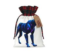 WZYCWB Robo-Panther Stalk Christmas Gift Bags for Christmas Party Supplies Decorations, 8.3 * 11.8 Inch Colorblock Burlap Drawstring Gift Bags,