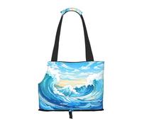 WZYCWB Rolling waves Lightweight travel bag for cats & breathable small dog shoulder bag for easy portability