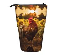 WZYCWB Rooster and Sunflowers Retractable Storage Container for Pen Holders, Makeup Brush Holders, or Coin Drawstring Bags.