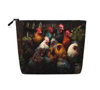 WZYCWB Rooster Family Portfolio Patterned cosmetic bag, travel cosmetic bag, multifunctional storage bag, storage for daily necessities