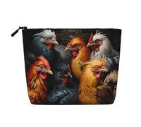 WZYCWB roosters dressed in many colors Patterned cosmetic bag, travel cosmetic bag, multifunctional storage bag, storage for daily necessities
