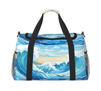 WZYCWB Round Abstract Petals Handheld travel bag weekend bag fitness yoga bag suitable for fitness and other scenarios, Rolling Waves, One Size