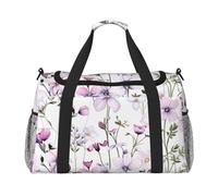 WZYCWB Round Abstract Petals Handheld travel bag weekend bag fitness yoga bag suitable for fitness and other scenarios, Rhododendron Illustration Pattern, One Size