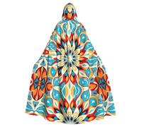 WZYCWB Round Abstract Petals Patterned hooded cape Halloween cape rave party and family gathering