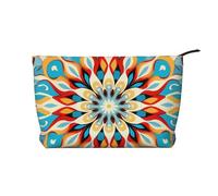 WZYCWB Round Abstract Petals Patterned Toiletry Storage Bag, Essential for organizing Cosmetics and Skincare Products.
