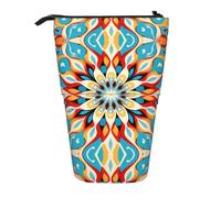 WZYCWB Round Abstract Petals Retractable Storage Container for Pen Holders, Makeup Brush Holders, or Coin Drawstring Bags.