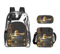 WZYCWB Ruddy Duckling Printed backpack set | Lunch bag and pencil case | Perfect for work, business trips, and vacations.