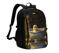 WZYCWB Ruddy Duckling Printed laptop backpack, business men's commuter backpack, computer bag with USB port charging