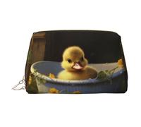 WZYCWB Ruddy Duckling Printed Leather Cosmetic Bag for Women - Stylish and Soft, Durable