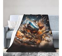 WZYCWB Rugby on Fire 80"x60" Printed Super Soft Flannel Blanket - Cozy print for ultimate comfort and warmth