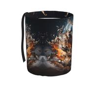 WZYCWB Rugby on Fire Hanging car Trash can, Suitable for SUV, Truck and car, as a Foldable car Storage Box Accessories, Practical and Convenient, Practical Accessories