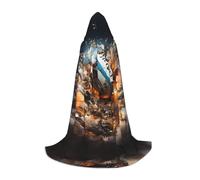 WZYCWB Rugby on Fire L Patterned Hooded Cape Cosplay Costume - Holiday Party Costume Props