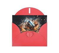 WZYCWB Rugby on Fire Patterned Red Holiday Card (6x4) with Envelope. Suitable for birthdays, weddings, and condolences.