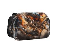 WZYCWB Rugby on Fire Printing Portable Pencil Case ideal for organizing pens in the office or storing makeup brushes