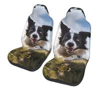 WZYCWB Running Border Collie Car Seat Protectors (2 Pack) - Vehicle Seat Covers for Sedan, SUV, Truck & Van, Interior Protection