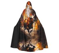 WZYCWB Running cow Patterned hooded cape Halloween cape rave party and family gathering