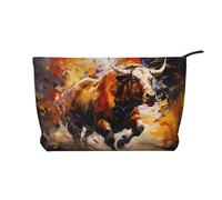 WZYCWB Running Cow Patterned Toiletry Storage Bag, Essential for organizing Cosmetics and Skincare Products.