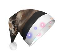 WZYCWB Running of the Horses Adult New Year Christmas hat, with LED lights, unisex plush Christmas hat, New Year Christmas party gift