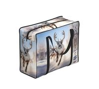 WZYCWB Running Reindeer Portable Storage Bag for Adults, One Size, Polyester with Zipper Closure, 53 x 40 x 23 cm, Foldable Lightweight Large Capacity