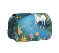 WZYCWB running unicorns Printing Portable Pencil Case ideal for organizing pens in the office or storing makeup brushes