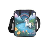 WZYCWB running unicorns Transparent Shoulder Bag Lunch Handbag with Zipper and Shoulder Strap for Women Men Work Shopping