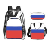WZYCWB Russian Flag Printed backpack set | Lunch bag and pencil case | Perfect for work, business trips, and vacations.