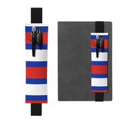 WZYCWB Russian Flag Printed Large-Capacity PVC Pen Holder + Creative Diary Pen Bag Set with Elastic Band Anti-Slip Design