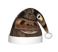 WZYCWB Rustic Lodge Bear Patterned Christmas Party Hat, Children's Class Activity Gift, Christmas Holiday Decoration Prop