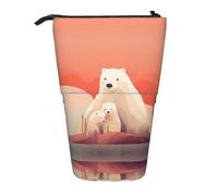 WZYCWB Sad Polar Bear Retractable Storage Container for Pen Holders, Makeup Brush Holders, or Coin Drawstring Bags.