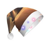 WZYCWB Sahara Desert Adult Santa Hats, Plush New Year Christmas Party Gifts, Unisex New Year LED Light Santa Hats