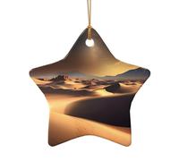 WZYCWB Sahara Desert patterned Star Shape ceramic pendant, perfect for decorating your home Christmas tree for winter parties