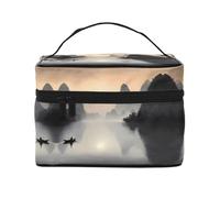 WZYCWB Sansui, Japanese company Large cosmetic bag for women, portable large capacity cosmetic bag, travel cosmetic bag storage bag for girls, Black, One Size, Black, One Size