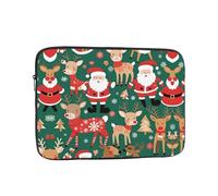 WZYCWB Santa Claus and Christmas deer 17 inch Printed laptop sleeve for 10-17-inch laptops, perfect for business, office, school, or university use.