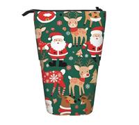 WZYCWB Santa Claus and Christmas Deer Retractable Storage Container for Pen Holders, Makeup Brush Holders, or Coin Drawstring Bags.