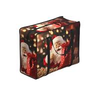 WZYCWB Santa Claus Portable Shopping Storage Tote Bag for Adults, One Size, Black, Polyester with Vinyl Lining, Zipper Closure, 40 x 23 x 53 cm, Foldable Lightweight Large Capacity