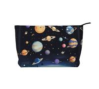 WZYCWB Saturn Jupiter Earth Printed Travel Cosmetic Bag, Perfect for Business Trips and Vacations.