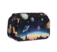 WZYCWB Saturn Jupiter Earth Printing Portable Pencil Case ideal for organizing pens in the office or storing makeup brushes