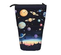 WZYCWB Saturn Jupiter Earth Retractable Storage Container for Pen Holders, Makeup Brush Holders, or Coin Drawstring Bags.