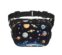 WZYCWB Saturn Jupiter Earth Sports Waist Bag, Trendy and Fashionable Crossbody Bag, Lightweight Travel Small Bag