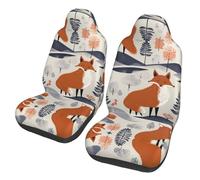 WZYCWB Scandinavian fox Car Seat Protectors (2 Pack), Auto Seat Covers Guard Sedan, SUV, Truck, Van, Bus & Ferry Seats