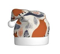 WZYCWB Scandinavian fox Patterned Santa hat, festive New Year's decorative hat, suitable for adults and children at Christmas parties.