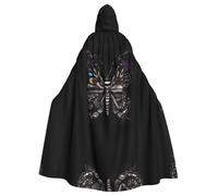 WZYCWB Science Butterfly Patterned Hooded Cape - Ideal Costume for Carnival/Festival Party Cosplay